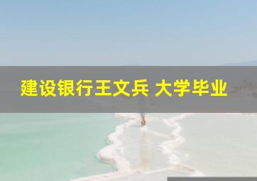 建设银行王文兵 大学毕业